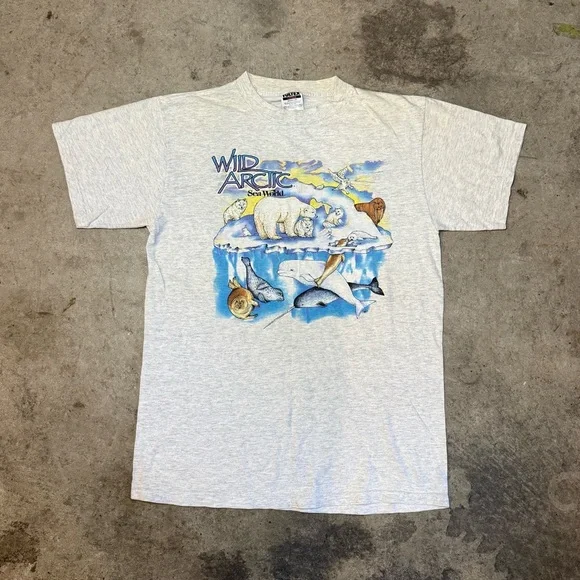 Tultex Gray Wild Arctic Graphic Tee - Picture 1 of 2